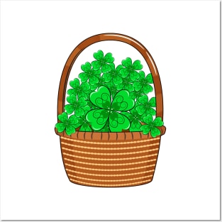 st patricks day shamrock basket Posters and Art